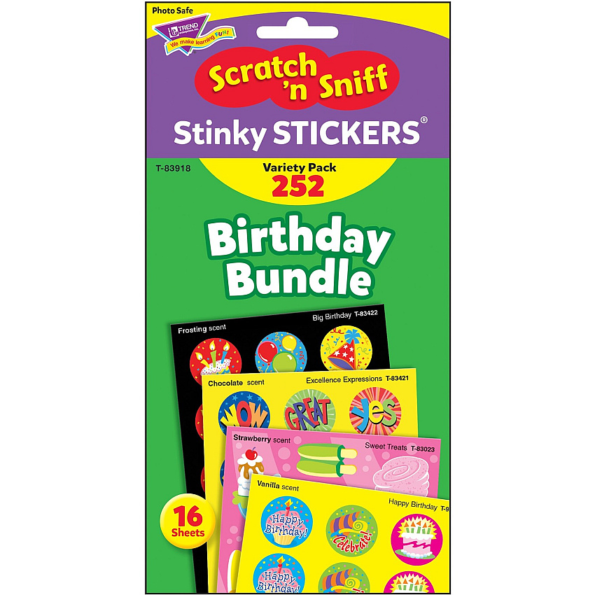 TREND Birthday Scratch 'n Sniff Stinky Stickers (TEPT83918)