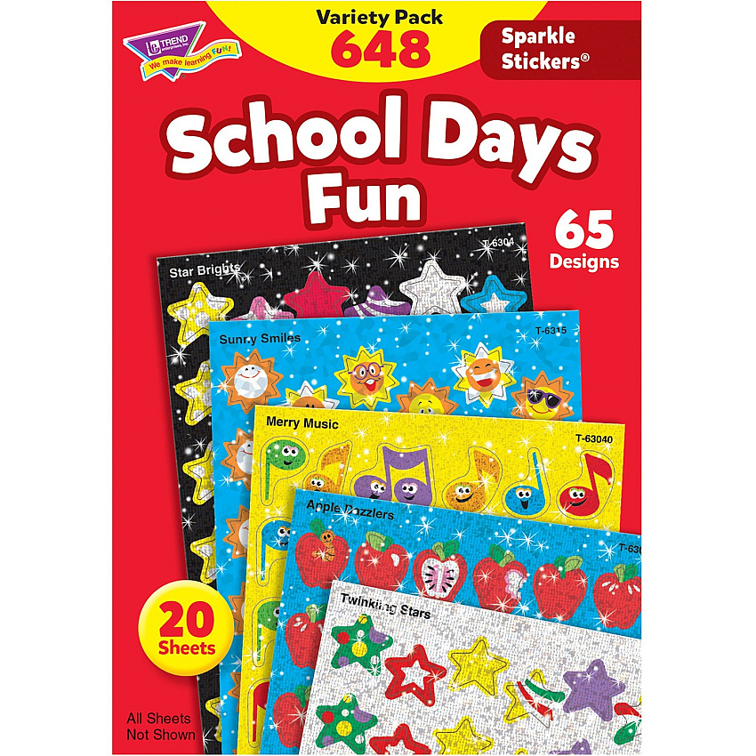 TREND Sparkle Stickers School Days Fun Stickers (TEP63909)