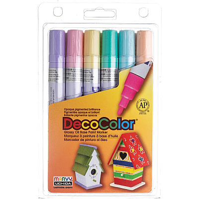 Marvy DecoColor Glossy Oil Base Paint Markers (UCH3006B)