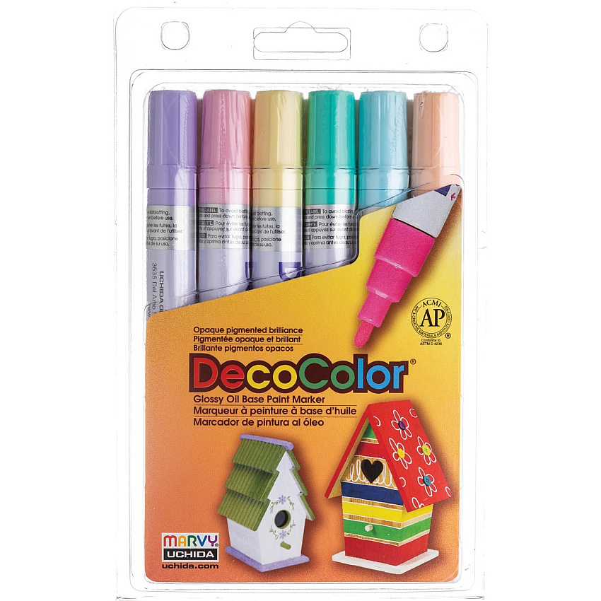 Marvy DecoColor Glossy Oil Base Paint Markers (UCH3006B)