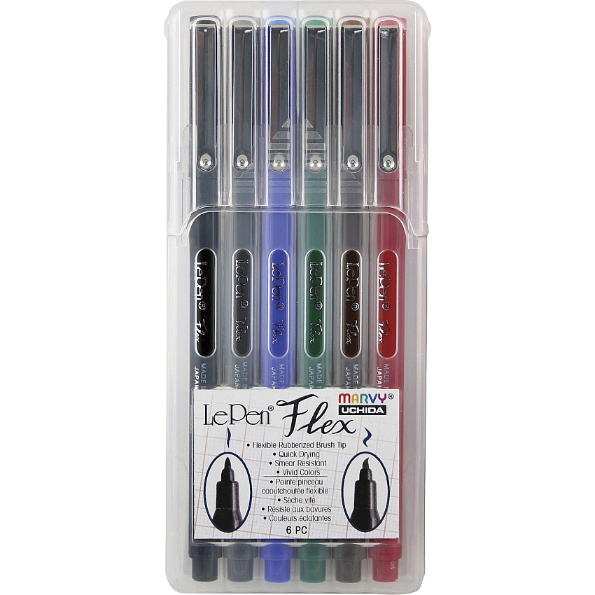 Marvy LePen Flex Brush Tip Pen Set (UCH48006A)