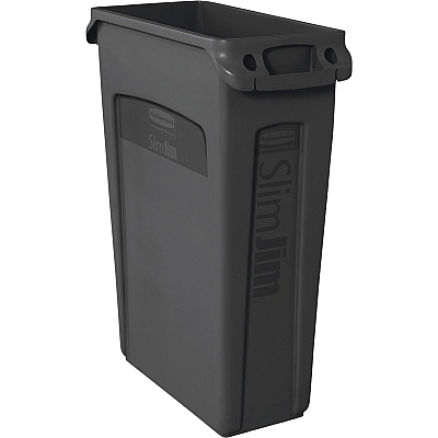 Rubbermaid Commercial Slim Jim 23-Gallon Vented Waste Containers (RCP354060BKCT)