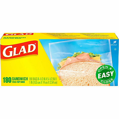 Glad Food Storage Bags - Sandwich Fold Top (CLO60771)