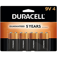 Duracell 9-Volt Coppertop Alkaline Batteries, 4-Packs (DURMN16RT4ZCT)