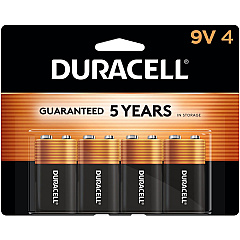 Duracell 9-Volt Coppertop Alkaline Batteries, 4-Packs (DURMN16RT4ZCT)