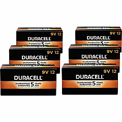 Duracell 9-Volt Coppertop Alkaline Batteries, 12-Packs (DUR01601CT)