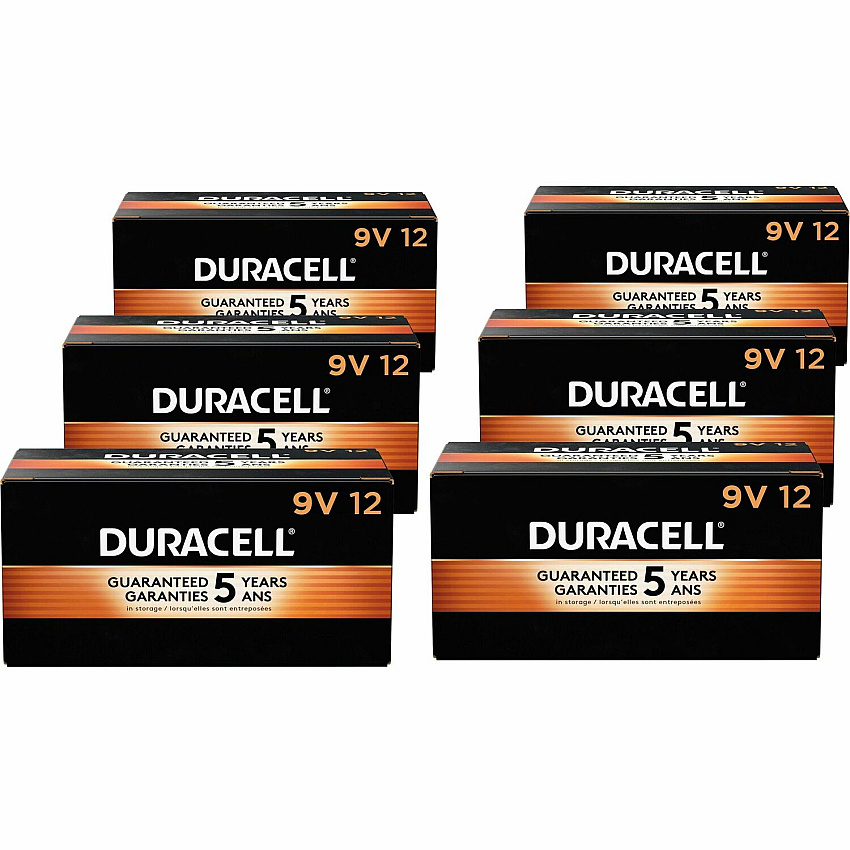 Duracell 9-Volt Coppertop Alkaline Batteries, 12-Packs (DUR01601CT)