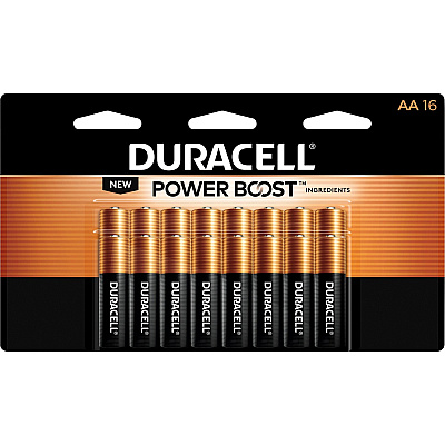 Duracell Coppertop Alkaline AA Battery 16-Packs (DURMN1500B16ZCT)