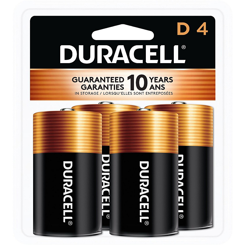 Duracell Coppertop Alkaline D Battery 4-Packs (DURMN1300R4ZCT)