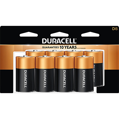 Duracell Coppertop Alkaline D Battery 8-Packs (DURMN13RT8ZCT)