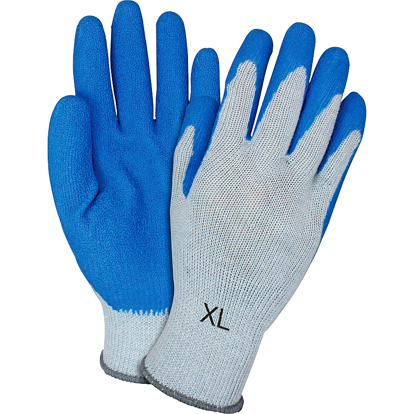 Safety Zone Blue/Gray Coated Knit Gloves (SZNGRSLXLCT)