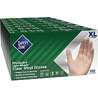 Safety Zone Powder Free Clear Vinyl Gloves (SZNGVP9XLHHCT)