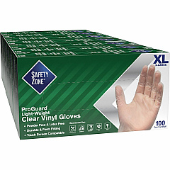 Safety Zone Powder Free Clear Vinyl Gloves (SZNGVP9XLHHCT)