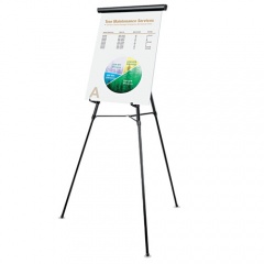 Universal 3-Leg Telescoping Easel with Pad Retainer, Adjusts 34" to 64", Aluminum, Black (43150)