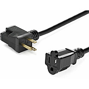 StarTech 1ft Short Extension Cord, Outlet Saver (PAC102)