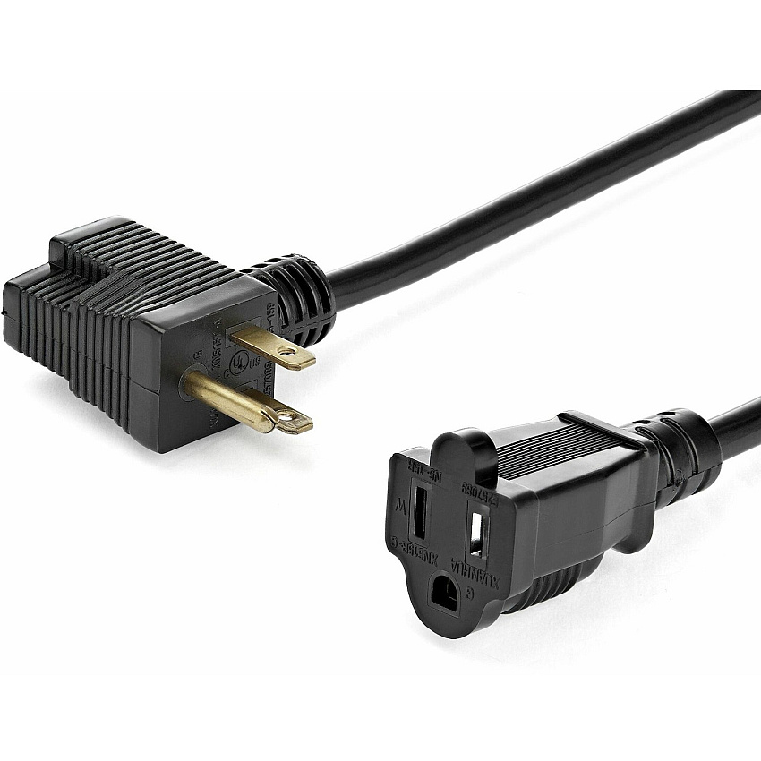 StarTech 1ft Short Extension Cord, Outlet Saver (PAC102)