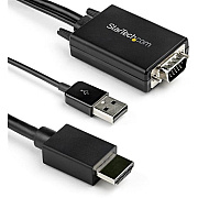 StarTech 6ft VGA to HDMI Converter Cable with USB Audio Support - 1080p Analog to Digital Video Adapter Cable - Male VGA to Male HDMI (STAVGA2HDMM6)