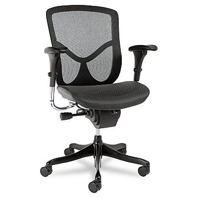 Alera EQ Series Ergonomic Multifunction Mid-Back Mesh Chair, Supports Up to 250 lb, Black (ALEEQA42ME10B)