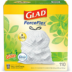 Glad ForceFlex Tall Kitchen Drawstring Trash Bags (CLO79114)