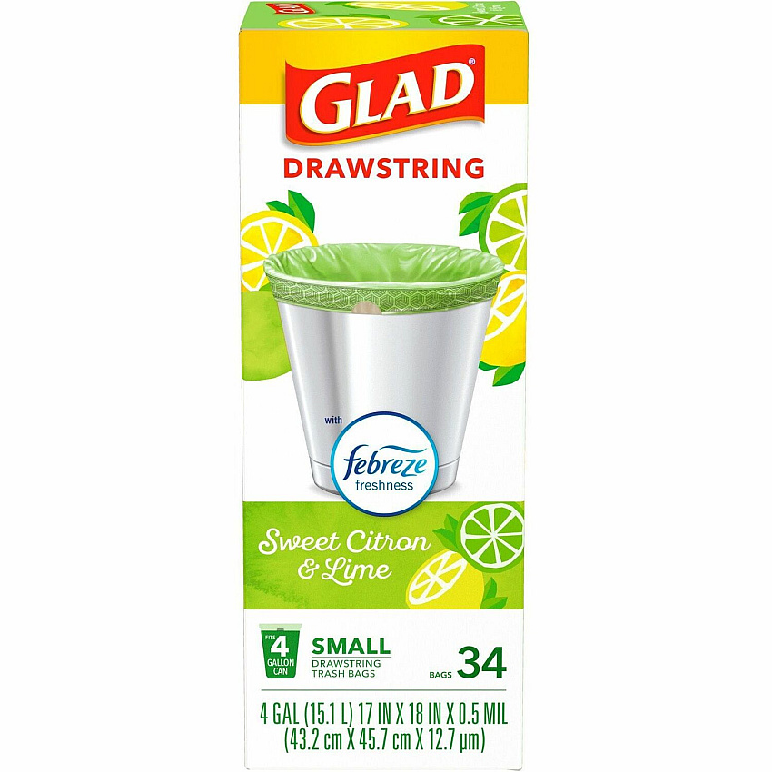 Glad Small Kitchen Drawstring Trash Bags (CLO79120)