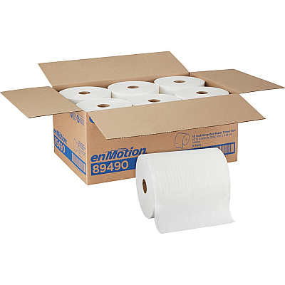 enMotion Paper Towel Rolls, 10" x 800', 40% Recycled, White, Pack Of 6 Rolls (GPC89490)