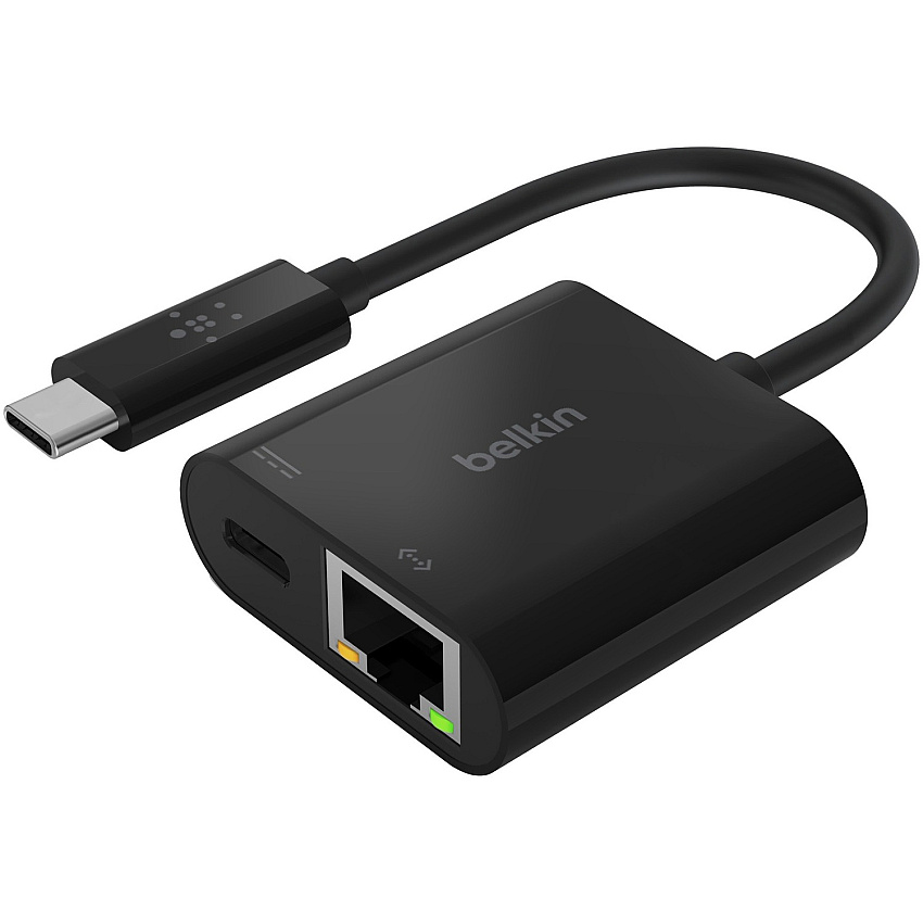 Belkin USB-C to Ethernet + Charge Adapter (BLKINC001BKBL)
