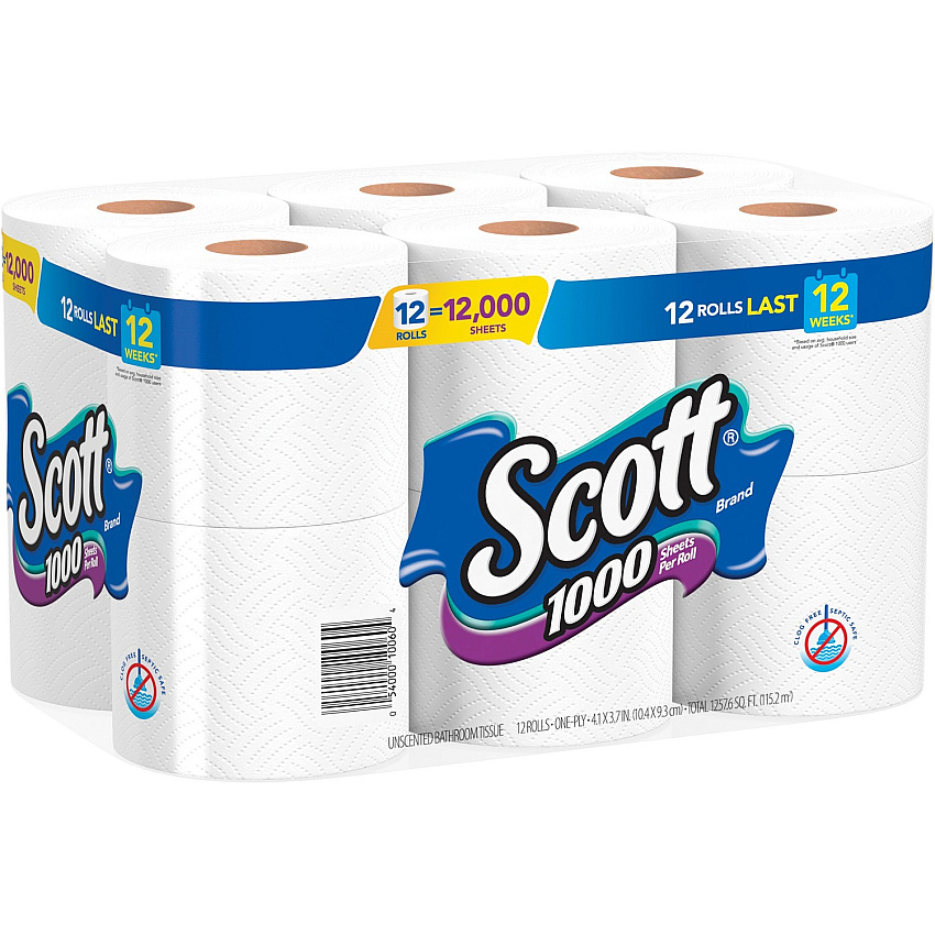 Scott 1000 1-ply 12Roll Bath Tissue (KCC10060)