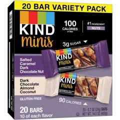 KIND Salted Caramel Dark Chocolate Nut/Dark Chocolate Almond Coconut Minis 20ct (27970)