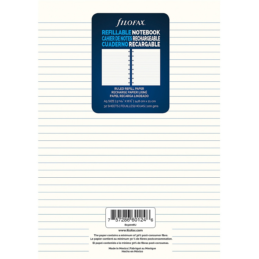 Filofax A5 Notebook Refill (REDB152008U)