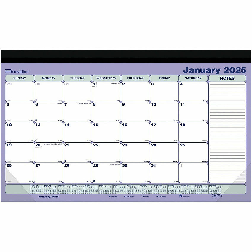 Brownline Monthly Desk Pad with Magnet, January to December, English (C181700A)