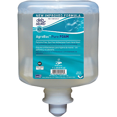 SC Johnson 1 Liter Refill AgroBac Pure Foam Wash Manual Cartridge - Unscented (6/Carton) (SJNAGB1L)