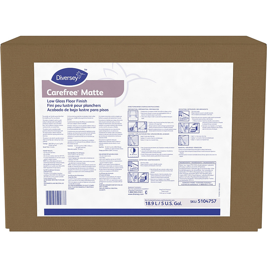 Diversey Carefree Matte Gloss Floor Finish (DVO5104757)
