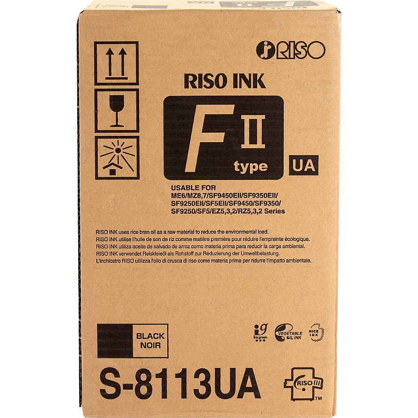 Risographgraphgraph Risographgraph Original Inkjet Ink Cartridge - Black - 2 / Carton (S8113U)