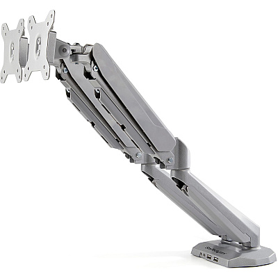 StarTech Desk Mount Dual Monitor Arm W/ Usb/audio (ARMSLIMDUOS)