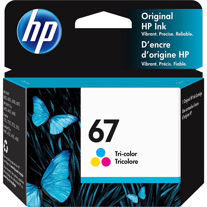 HP 67 Original Inkjet Ink Cartridge - Tri-color - 1 Each (HEW3YM55AN)