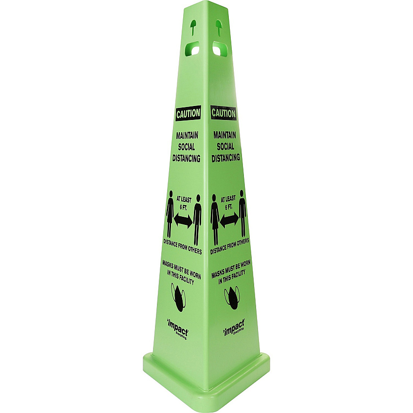 Impact TriVu Social Distancing 3 Sided Safety Cone (IMP9140SM)