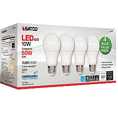Satco 10W A19 LED 5000K Light Bulbs (SDNS28563)