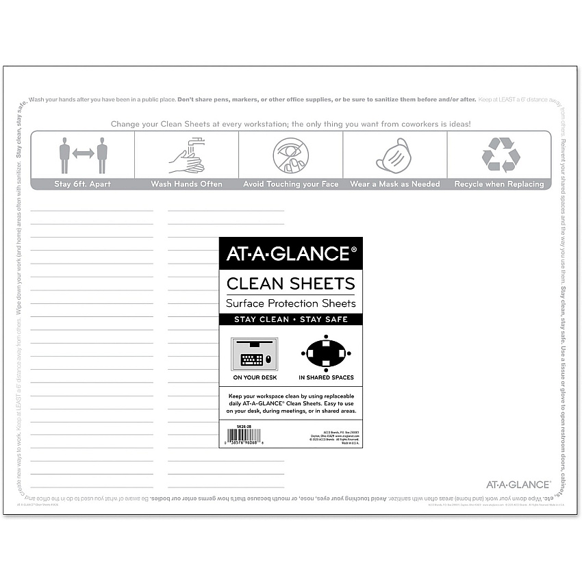 AT-A-GLANCE Disposable Clean Sheets (AAGSK2628)