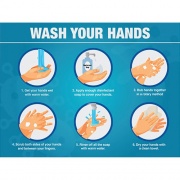 Lorell WASH YOUR HANDS 6 Steps Sign (00255)