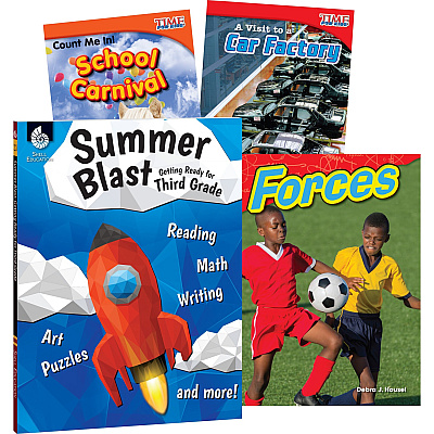 Shell Education Learn-At-Home Grade 3 Summer STEM Set Printed Book by Wendy Conklin, Debra J. Housel (51673)