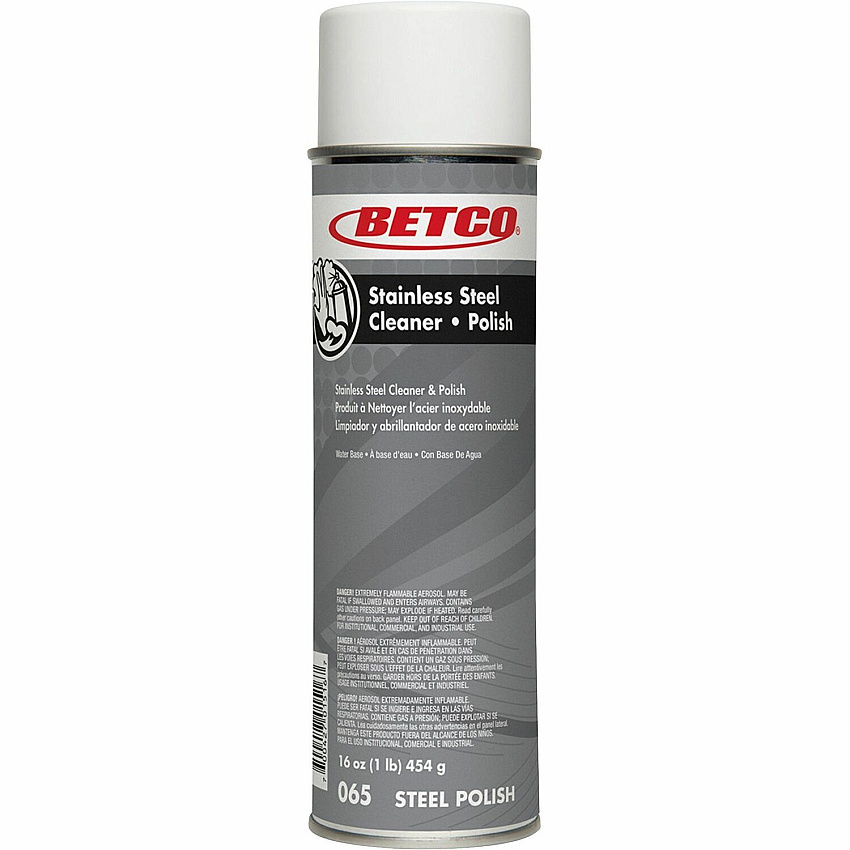 Betco Aerosol Stainless Steel Cleaner And Polish, 17 Oz, Pack Of 12 (BET0652300)