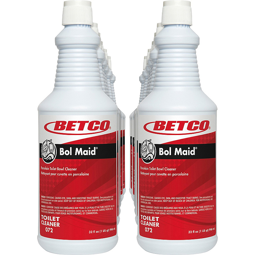 Betco Bol Maid Toilet Cleaner, Mint Scent, 1 Quart, Pack Of 12 (BET0721200)