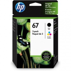 HP 67 Original Ink Cartridge - Tri-color, Black (3YP29AN)