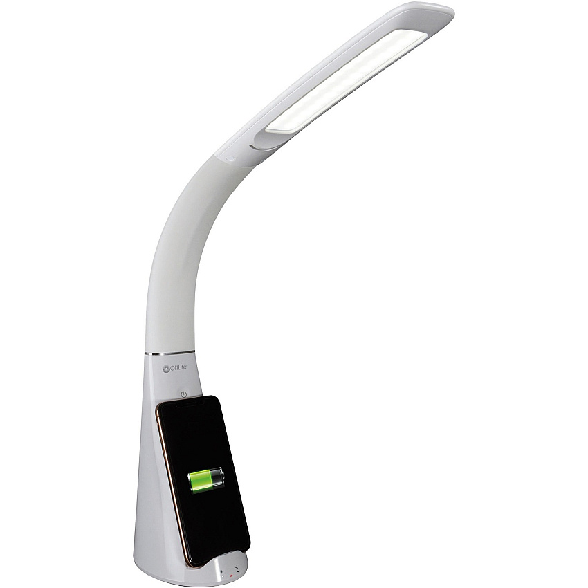 OttLite Purify LED Desk Lamp with Wireless Charging and Sanitizing (OTTSCNQC00S)