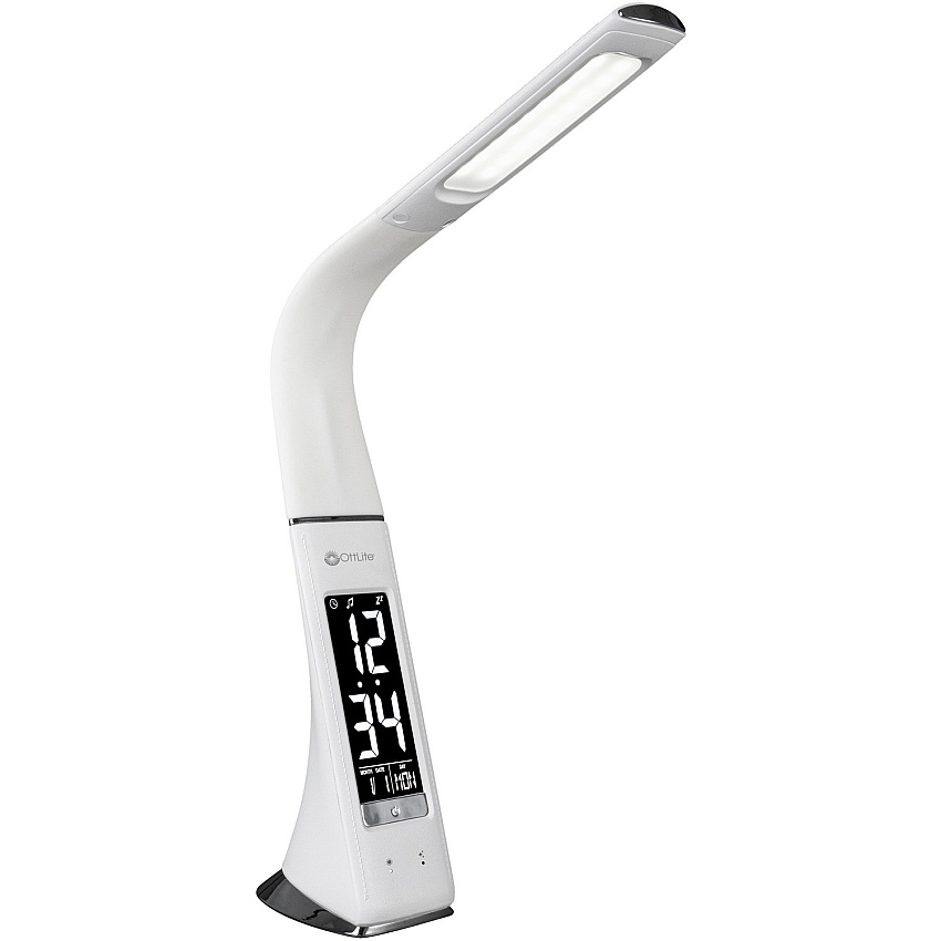 OttLite Thrive LED Desk Lamp with Clock and Sanitizing (OTTSCEY700S)