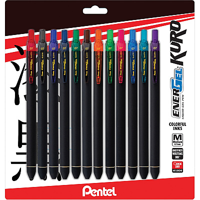 EnerGel Kuro Liquid Gel Retractable Pens (PENBL437R1BP12M)