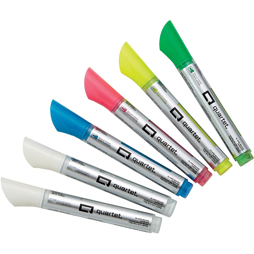 Quartet Glass Board Bullet Tip Neon Markers (QRT79559Q)