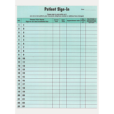 Tabbies Patient Sign-In Label Forms (TAB14532)
