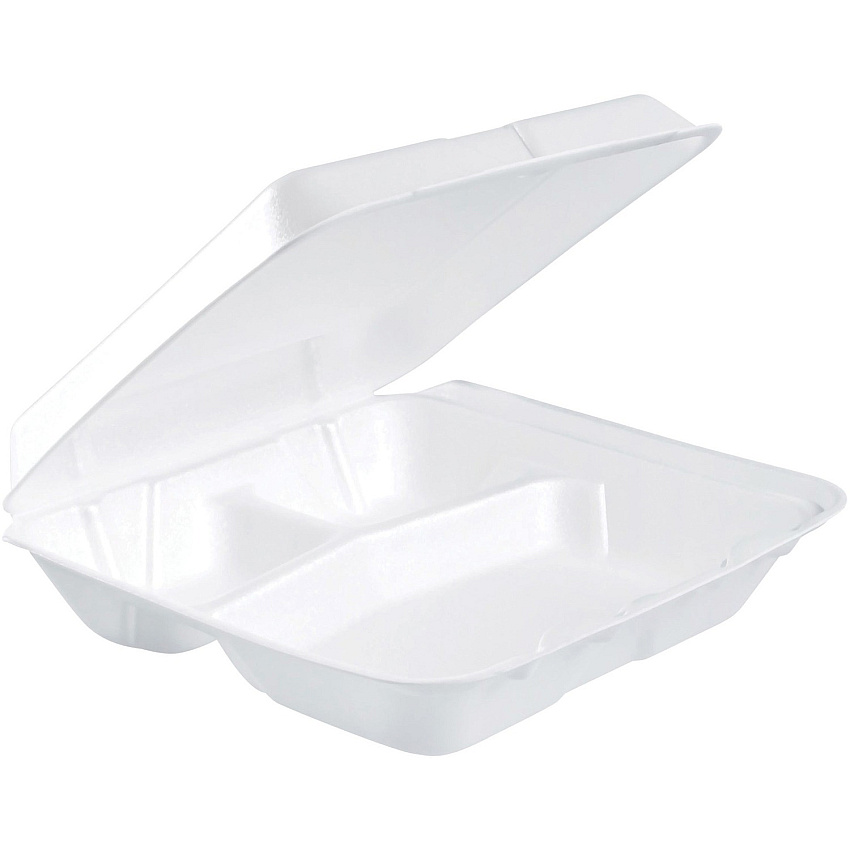 Dart Insulated Foam 3-compartment Containers (DCC80HT3R)