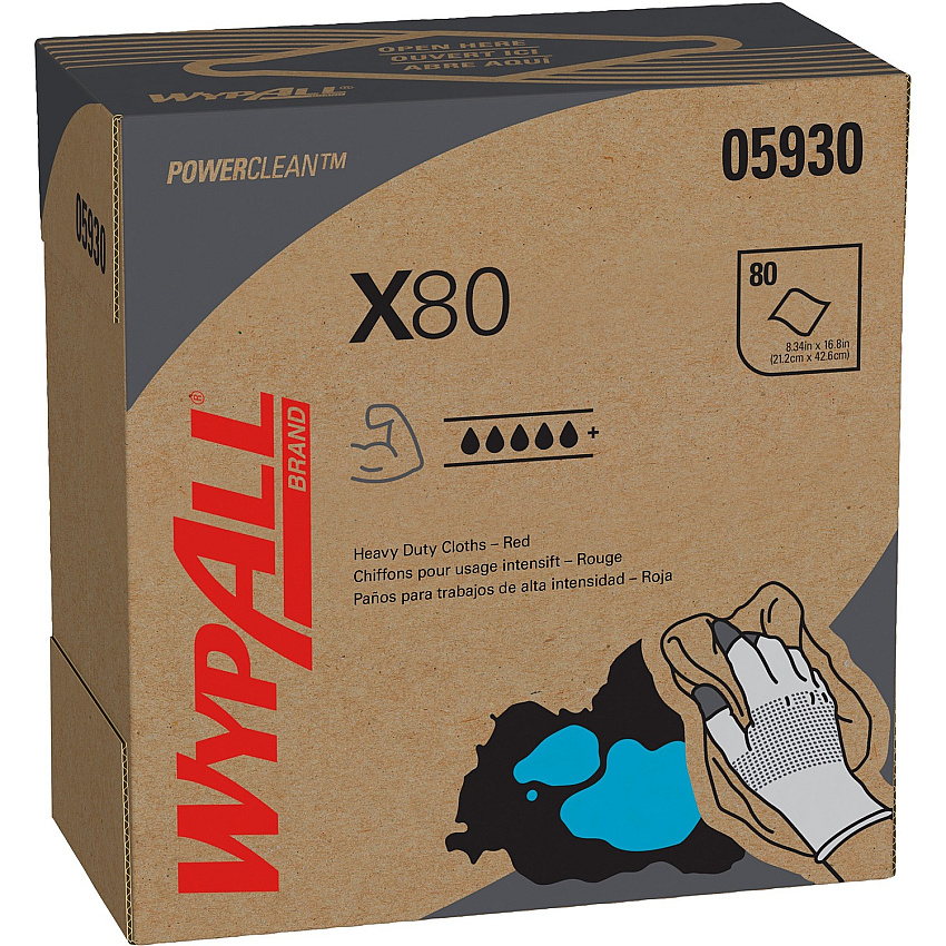Wypall Power Clean X80 Heavy Duty Cloths (KCC05930)